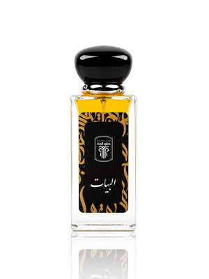 Bouteille élégante du parfum Al Bayat de Otour Al Janna avec design noir et or.