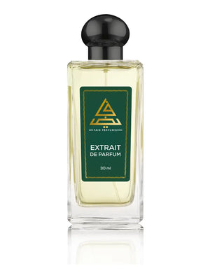 Flacon de parfum Niche Vert, signature olfactive universelle et haut de gamme de la maison Faid Perfumes.