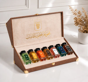 Détail des bouteilles de parfum de la collection Al Makamat.