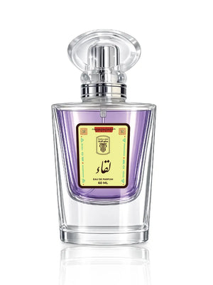 Pyramide olfactive du parfum Liqaa : fruit de la passion, pêche, muguet, héliotrope, patchouli et vanille sur fond de sable