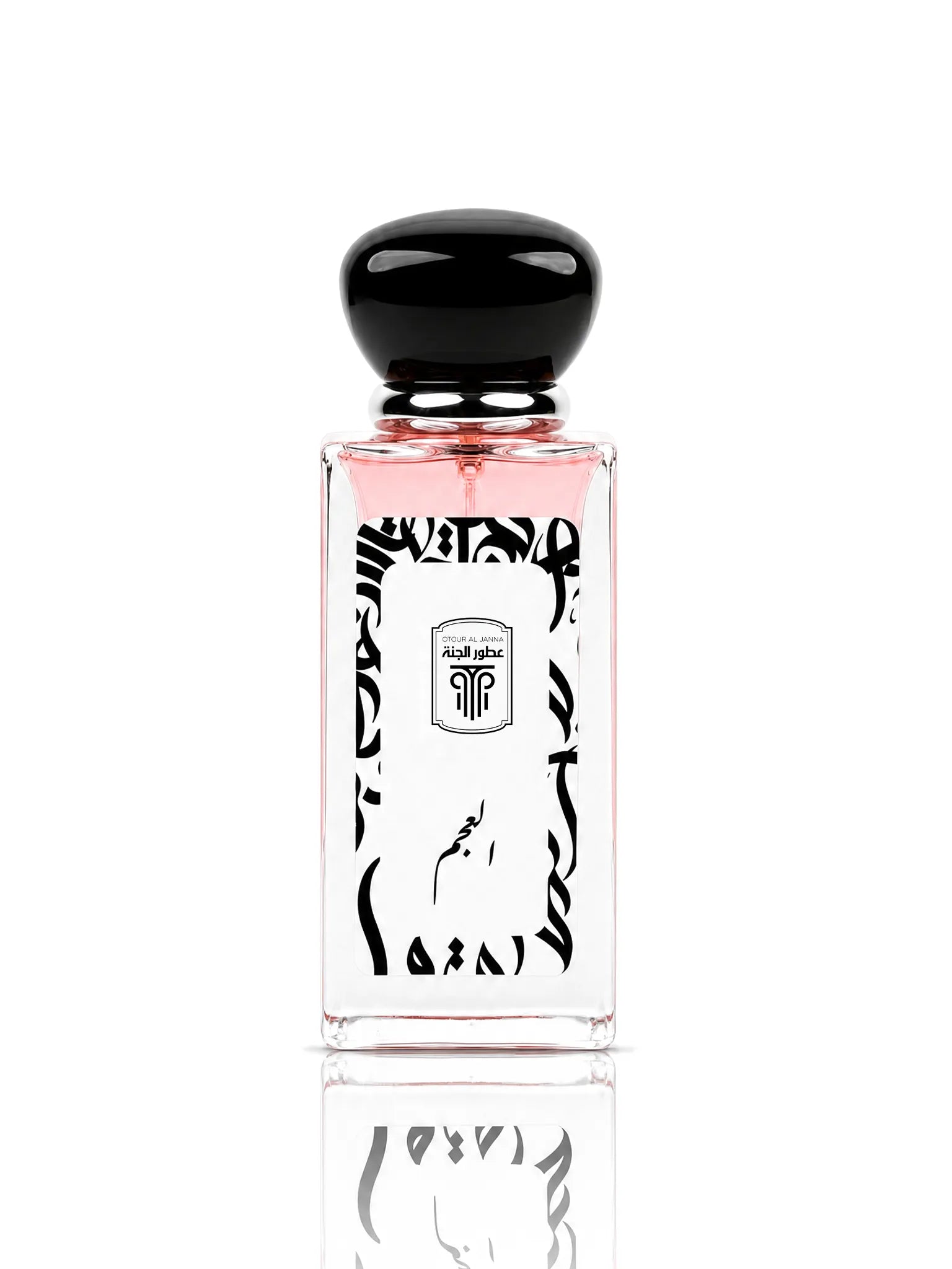 Bouteille élégante du parfum Al Ajam de Otour Al Janna avec design blanc.